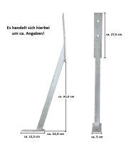 Pfostenstütze Windanker Sturmanker Länge ca. 120cm